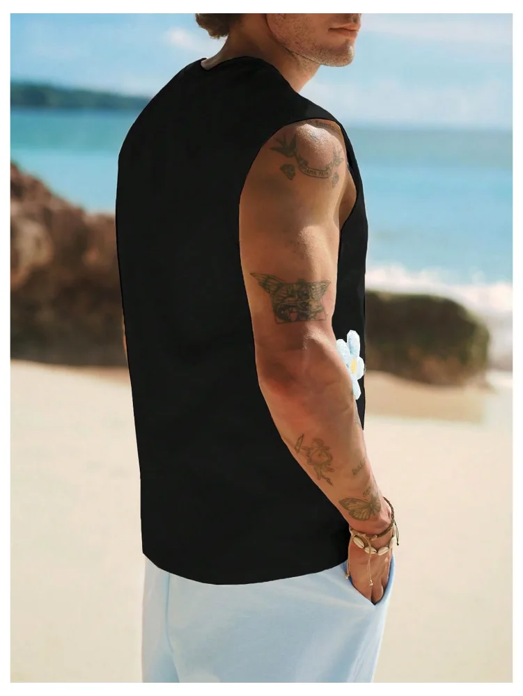 MAKEMECHIC Men's Graphic Sleeveless Tank Top, view 2