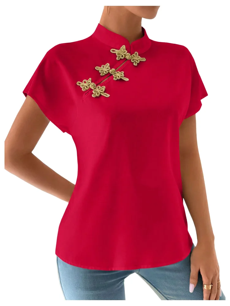 MAKEMECHIC Chinese Mock Neck Business Shirt