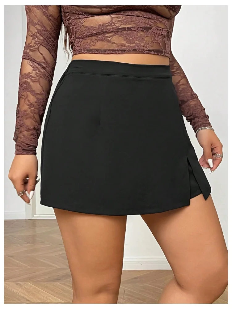 MAKEMECHIC Split Hem Mini Shorts, view 3