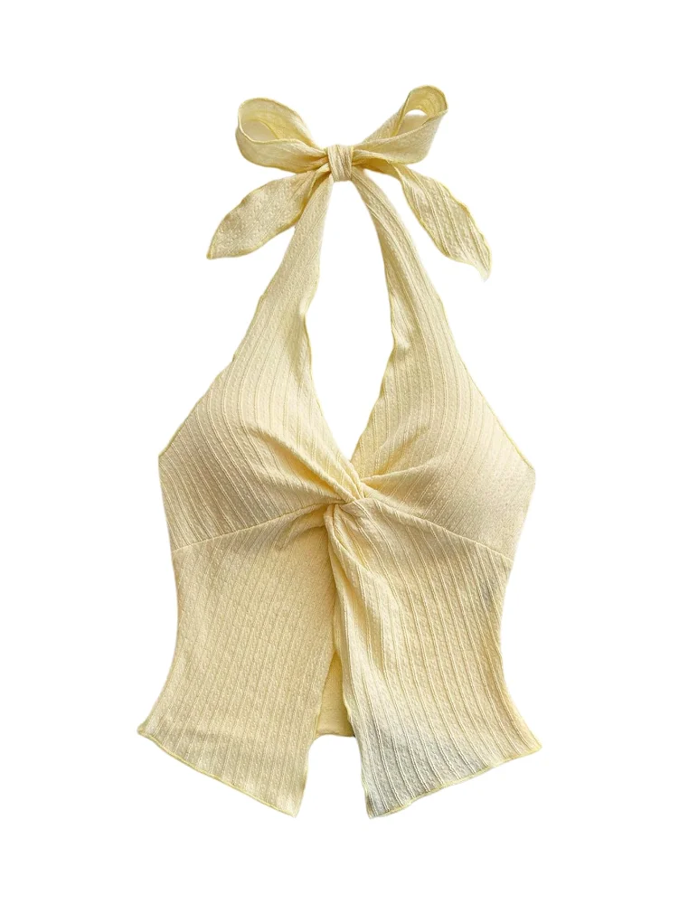 MAKEMECHIC Backless Halter Top, sleeveless