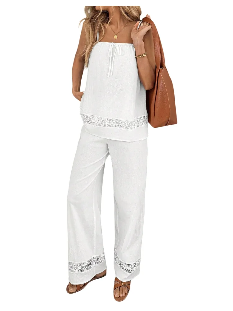 MAKEMECHIC Lace Matching Two-Piece Set