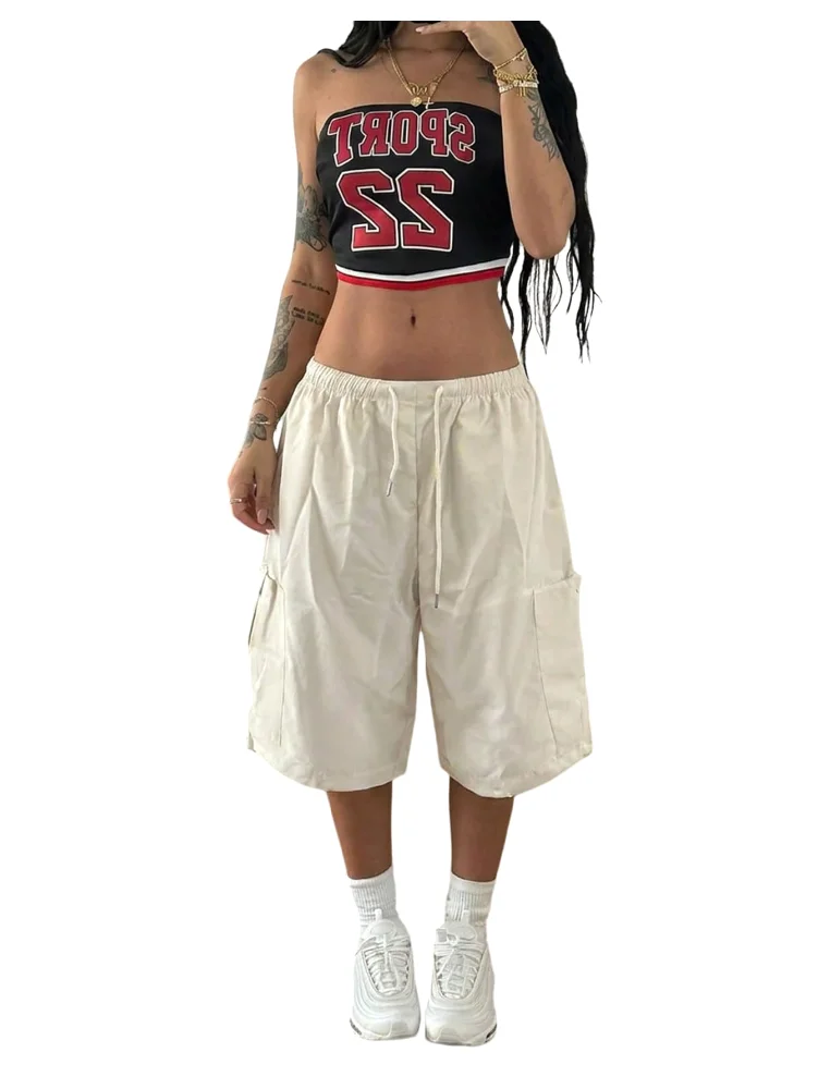 MAKEMECHIC Baggy Cargo Drawstring Shorts