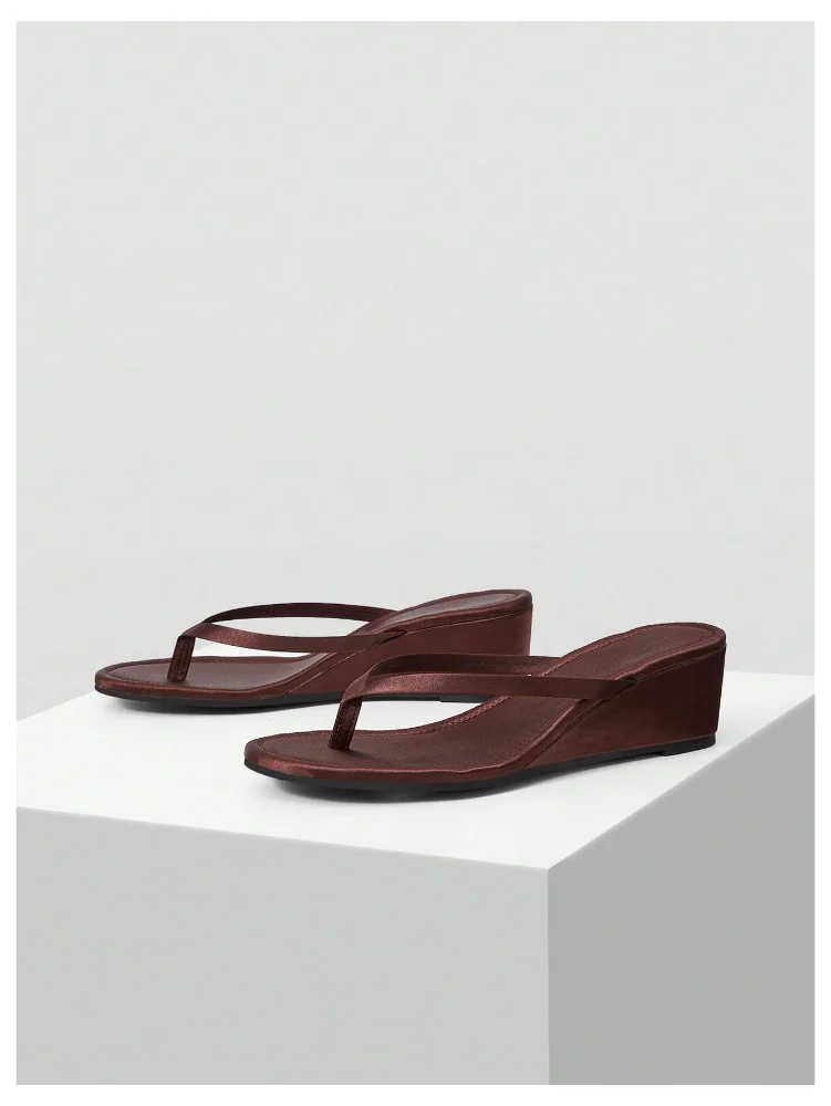 MAKEMECHIC Wedge Round Open Sandals, view 3
