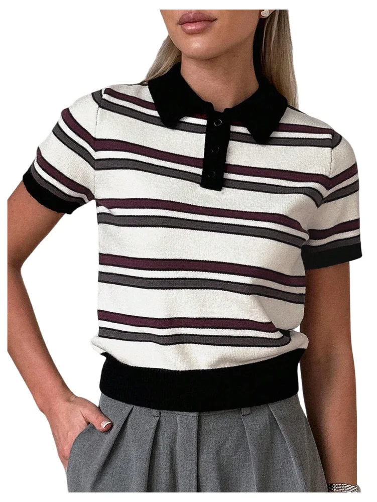 MAKEMECHIC Striped Vintage Knit Sweater