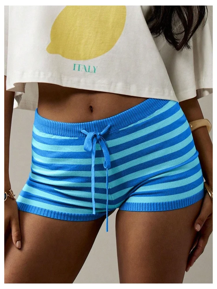 MAKEMECHIC Striped Micro Mini Shorts, view 3