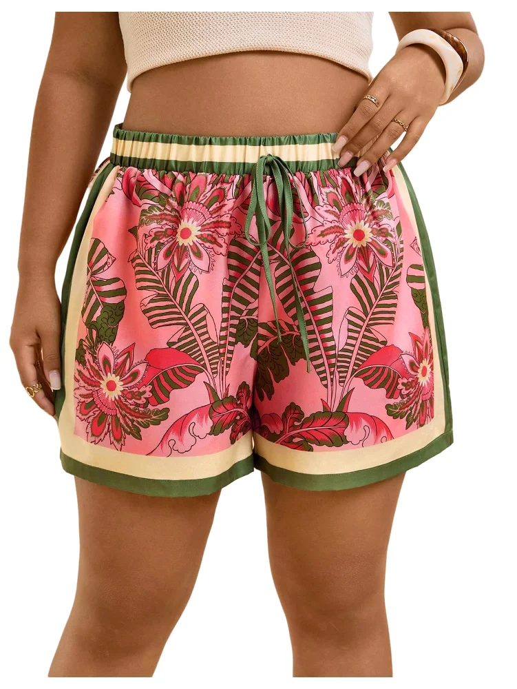MAKEMECHIC Mini Tropical Print Shorts