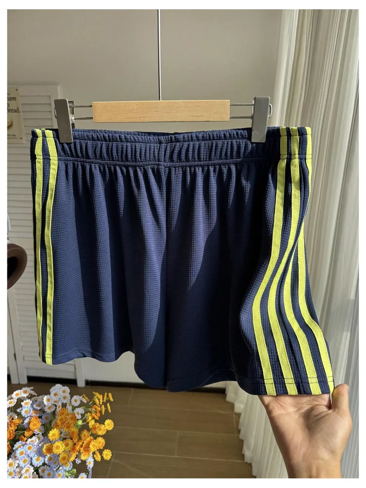 MAKEMECHIC Striped Workout Elastic Shorts, view 2