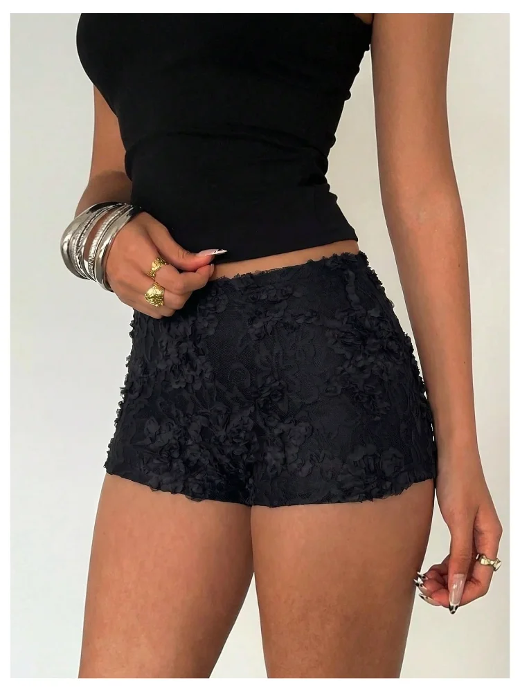 MAKEMECHIC Lace Micro Low Rise Shorts, view 2