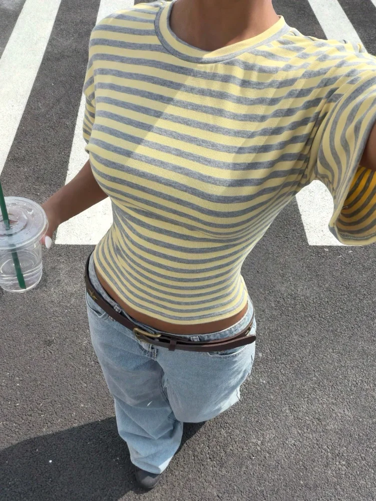 MAKEMECHIC Striped Cinched Waist Shirt, view 3