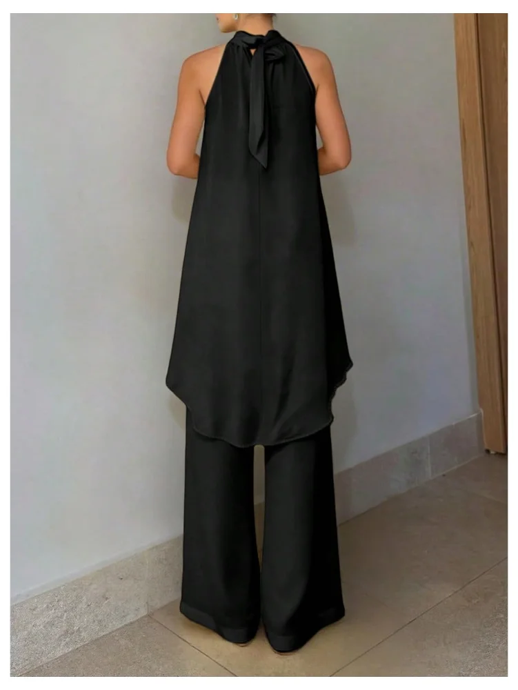 MAKEMECHIC Asymmetric Wide Leg Pants Set, view 2