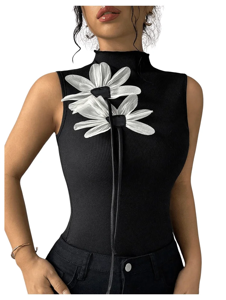 MAKEMECHIC Turtle Neck Knitted Tank Top