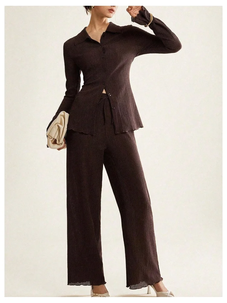 MAKEMECHIC Button Down Collared Pants Set, view 3