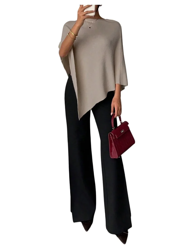 MAKEMECHIC Shawl Wrap Asymmetrical Sweater