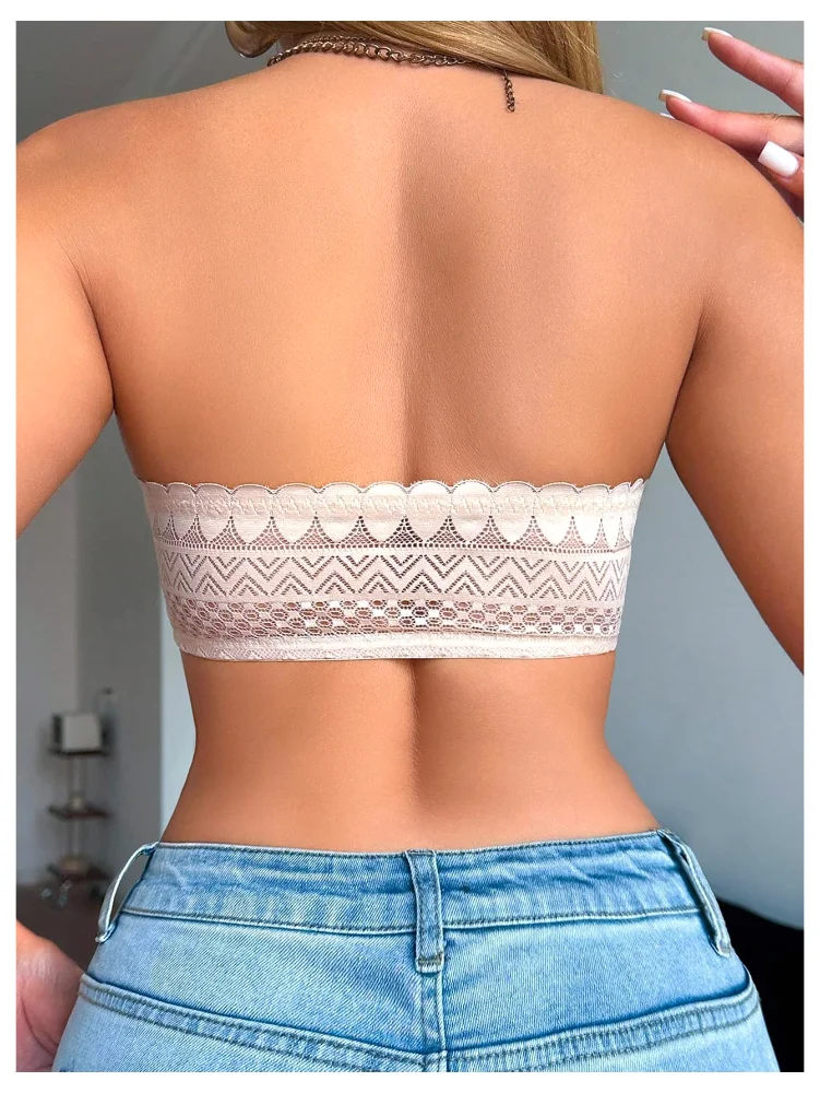 MAKEMECHIC Strapless Front Closure Lace Lingerie, view 3