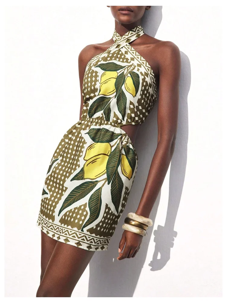 MAKEMECHIC Tropical Mini Dress, sleeveless, view 2