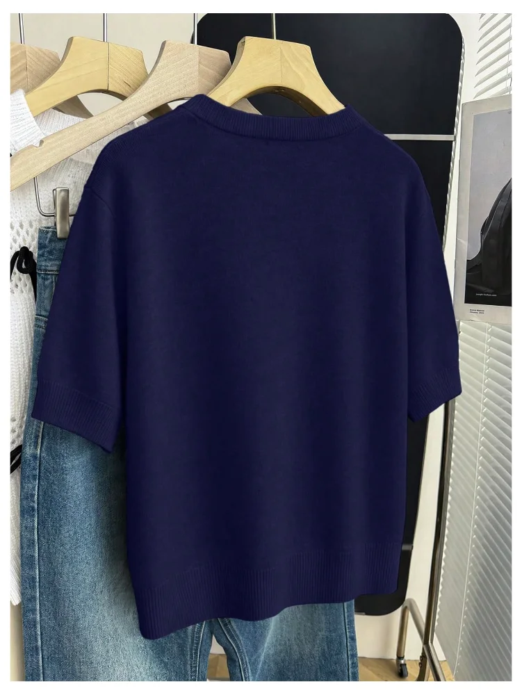 MAKEMECHIC Short Sleeve Knit Tie Sweater, view 3