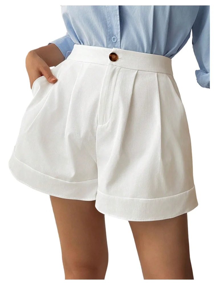 MAKEMECHIC Tailored High Waist Wide Leg Shorts