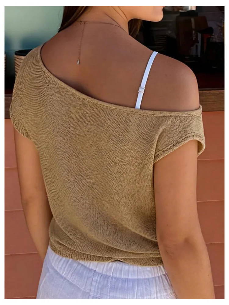 MAKEMECHIC Sequin Crochet Off The Shoulder Beach Cover-Up, view 3