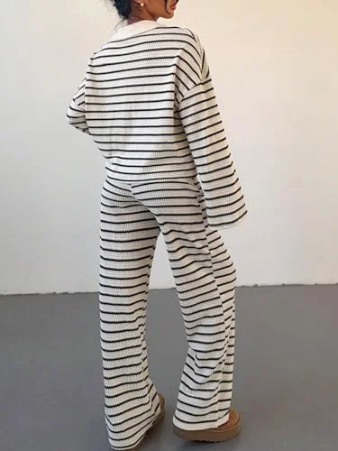 MAKEMECHIC Striped Matching Lounge Set, view 2