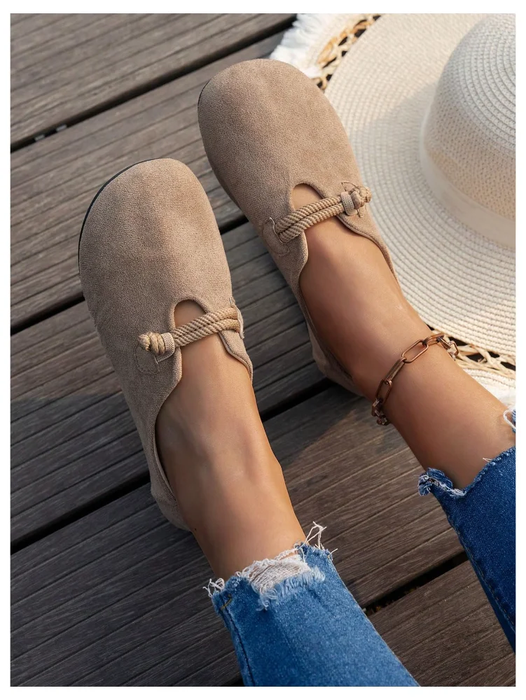 MAKEMECHIC Suede Closed Toe Flats, view 2