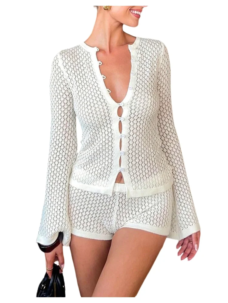 MAKEMECHIC Crochet Beach Cover-Up in White (2)