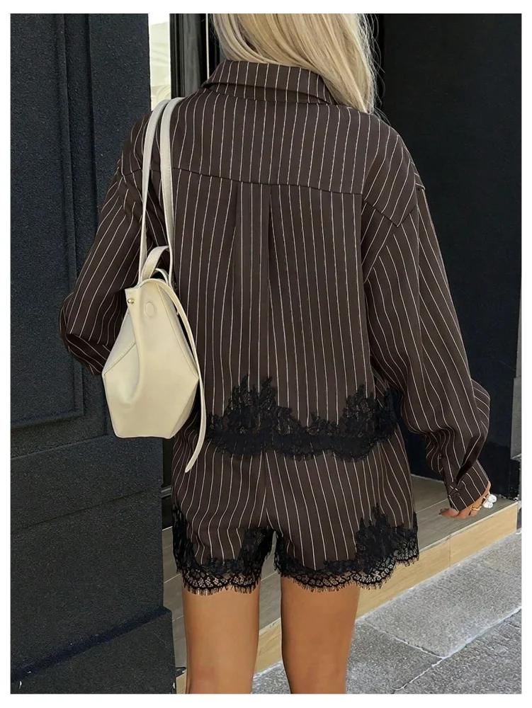 MAKEMECHIC Lace Shorts Set, view 2