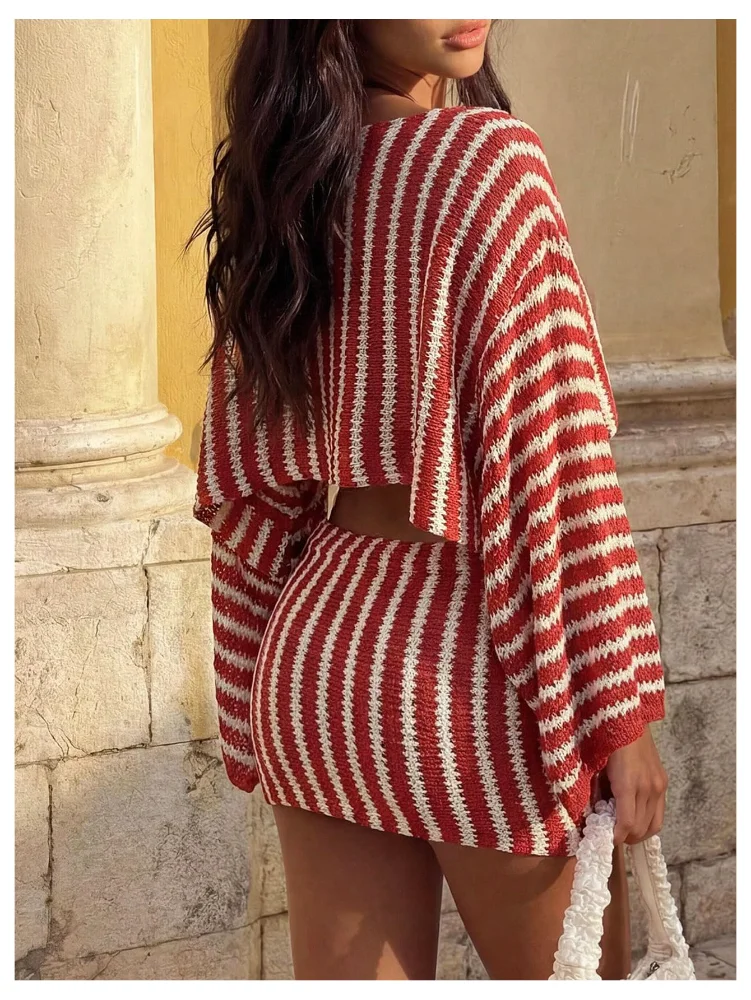 MAKEMECHIC Striped Beach Cover-Up, view 2