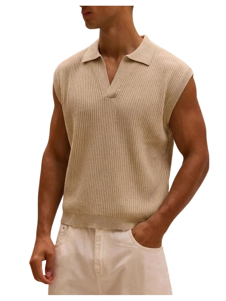 MAKEMECHIC Men's Vintage Sleeveless Sweater Vest