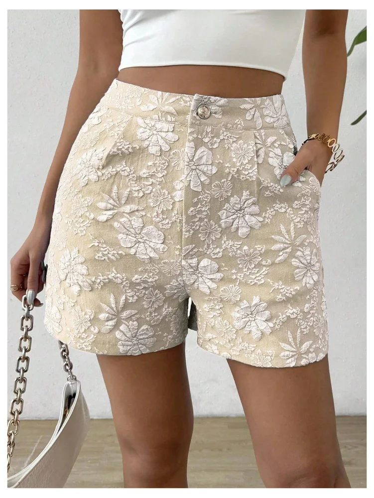 MAKEMECHIC Embroidered Wide Leg Mini Shorts, view 2