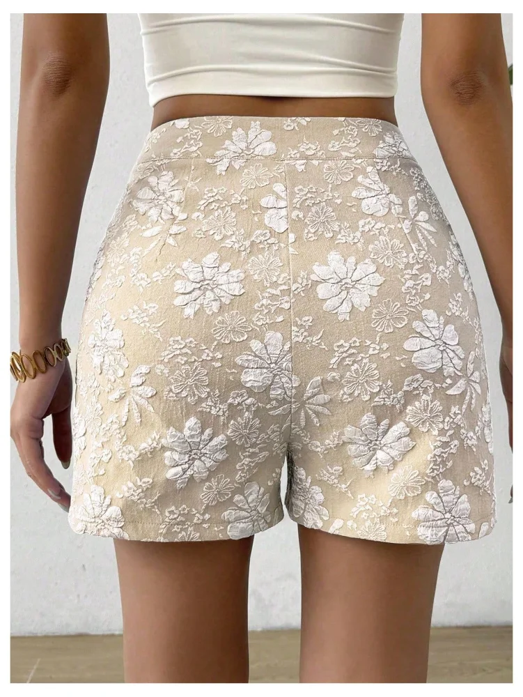 MAKEMECHIC Embroidered Wide Leg Mini Shorts, view 3