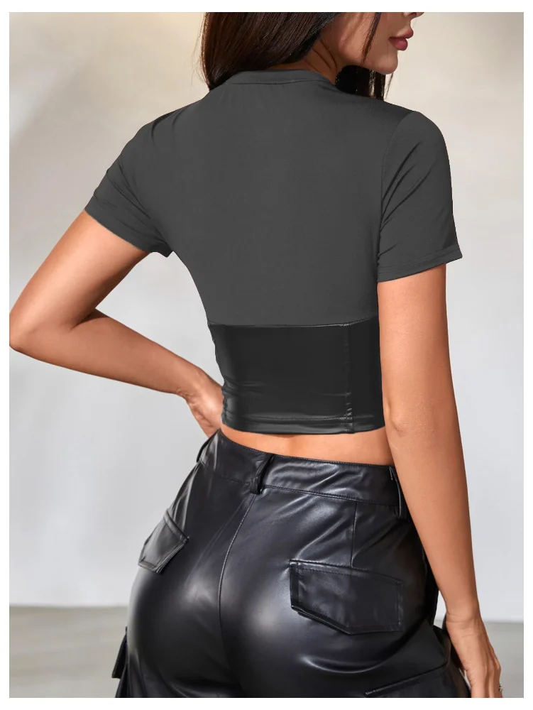 MAKEMECHIC PU Leather Tube Crop Matching Set, view 2