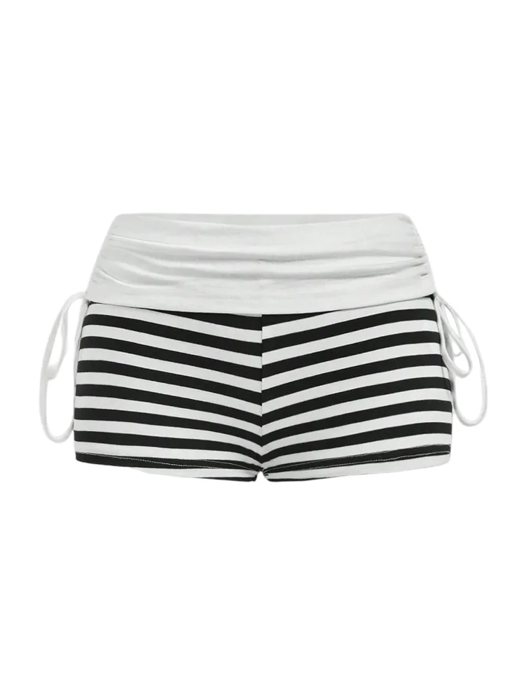 MAKEMECHIC Gothic Striped Low Rise Shorts
