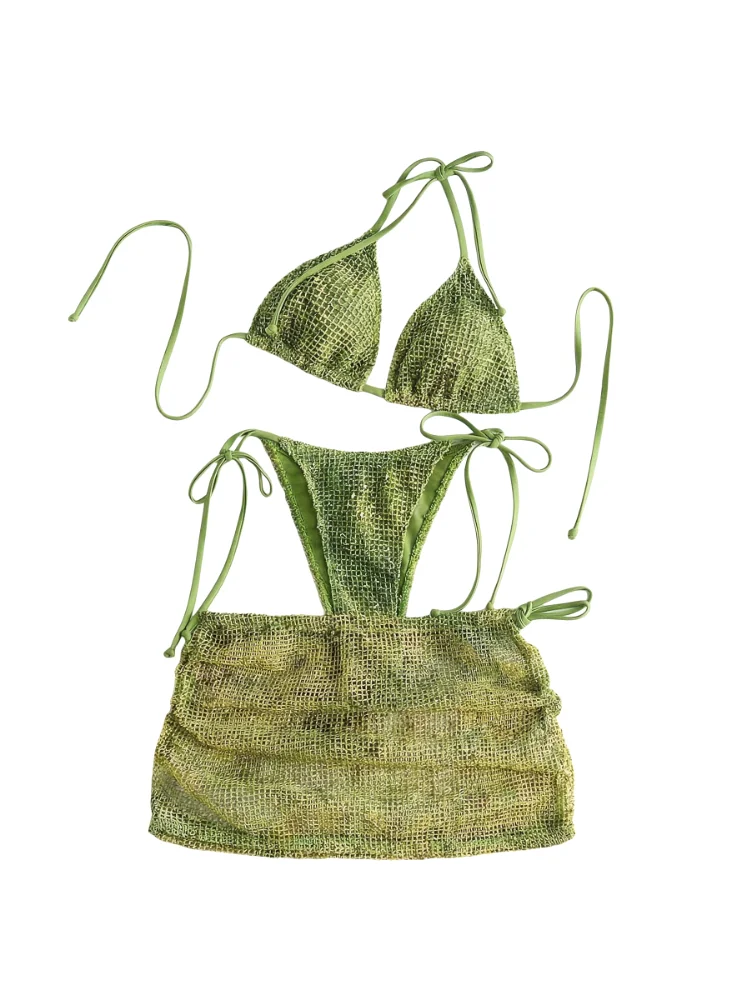 MAKEMECHIC Crochet Bikini Set, tropical