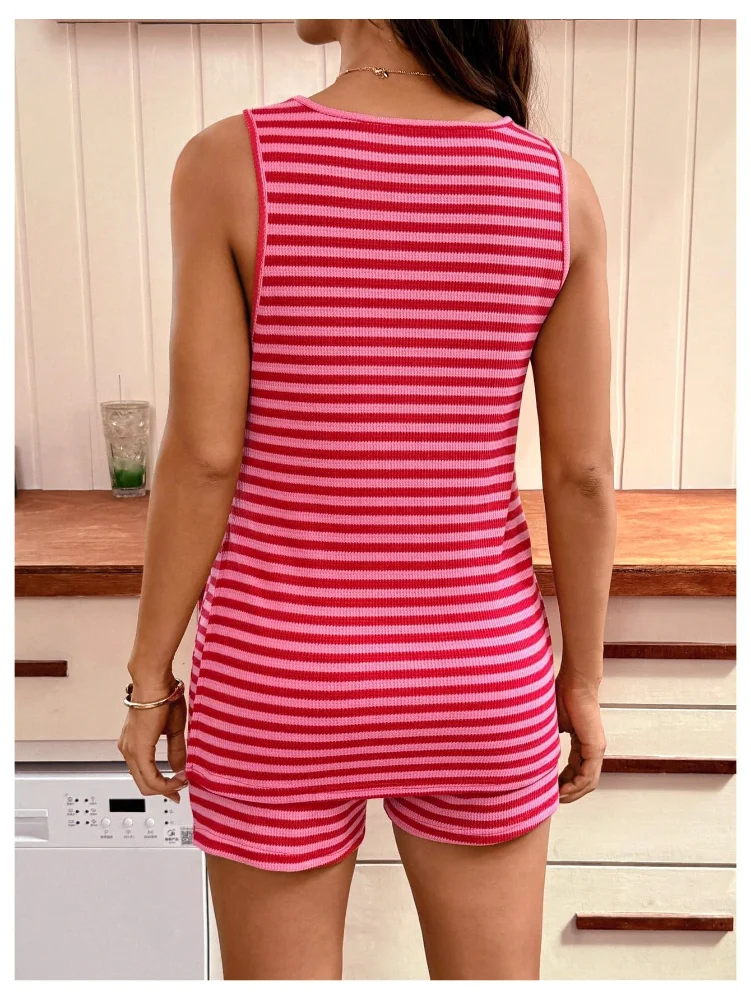MAKEMECHIC Striped Maternity Shorts Set, view 2