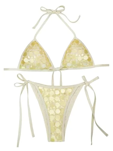 MAKEMECHIC Sequin Bikini Set