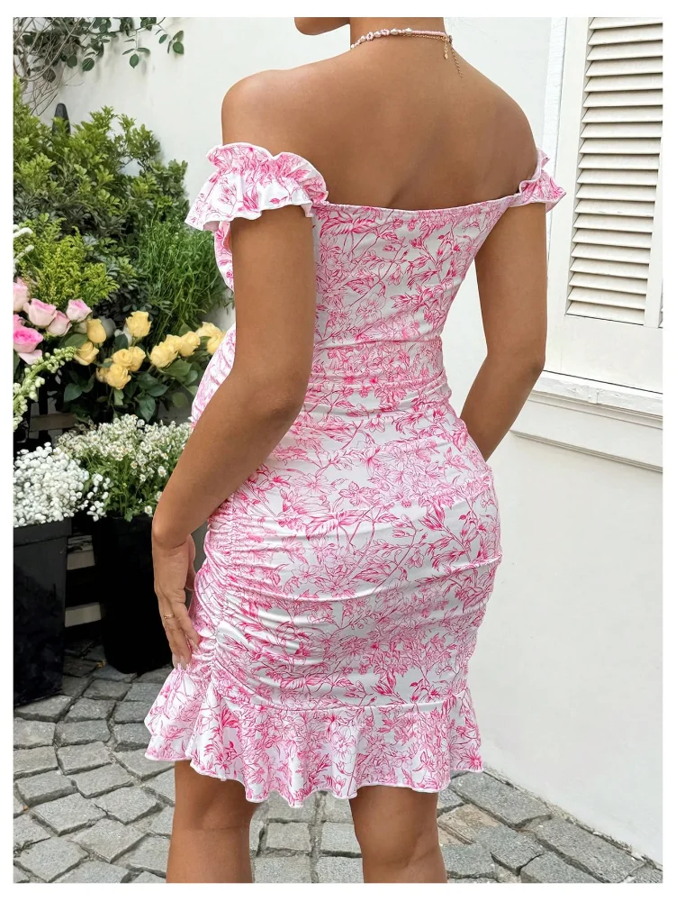 MAKEMECHIC Off The Shoulder Shower Maternity Dress, view 3