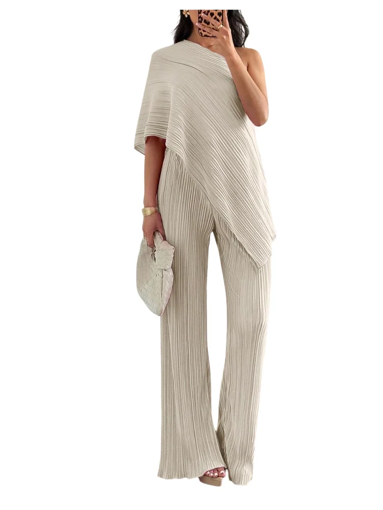 MAKEMECHIC Striped Asymmetrical Pants Set