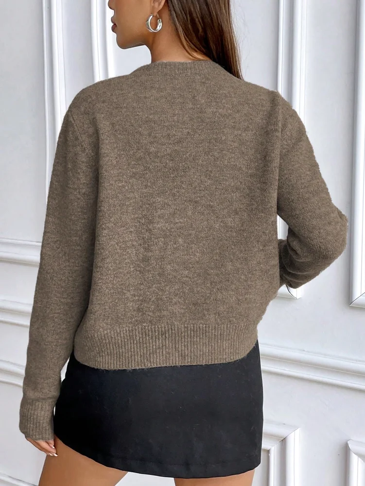 MAKEMECHIC Long Sleeve Knit Loose Sweater, view 2