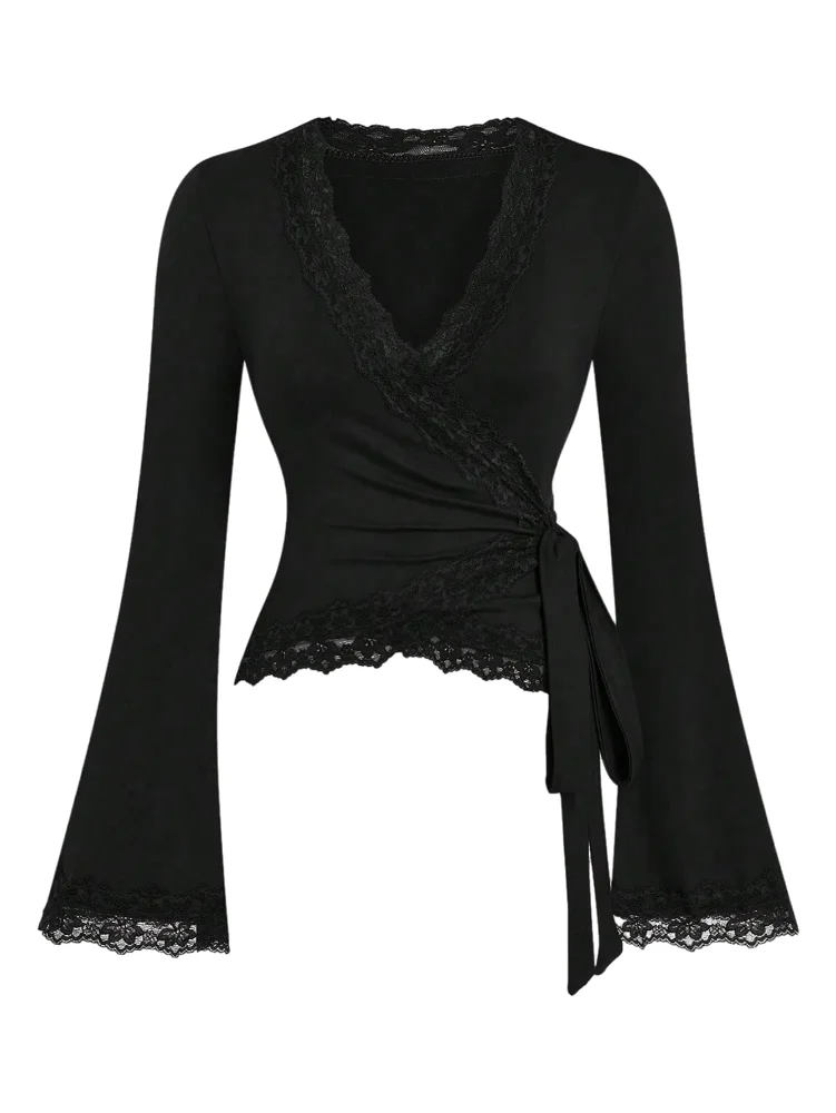 MAKEMECHIC Lace Wrap Deep Top