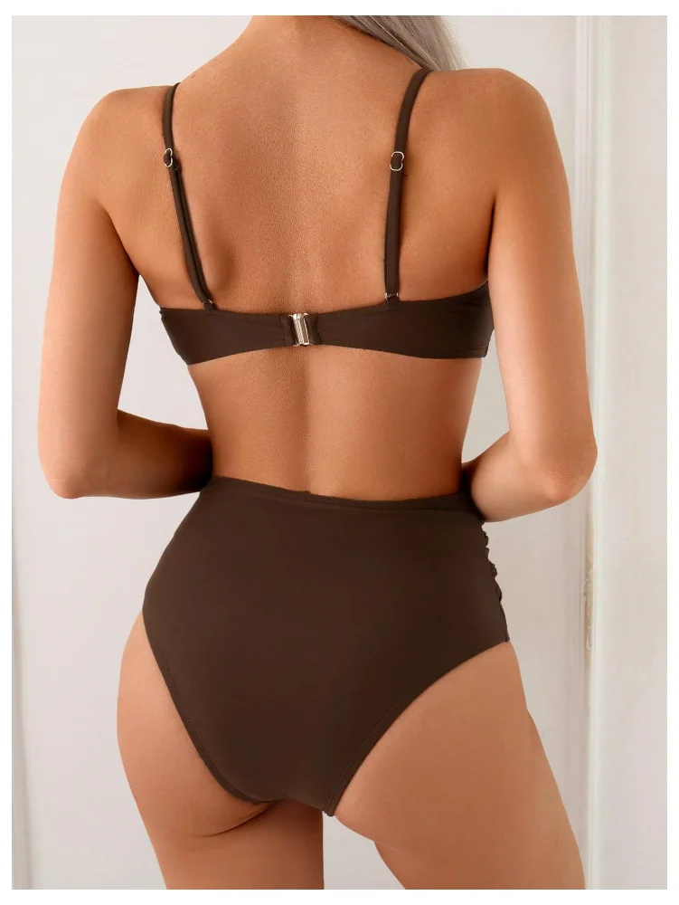 MAKEMECHIC High Waisted Metal Shell Bikini Set, view 2