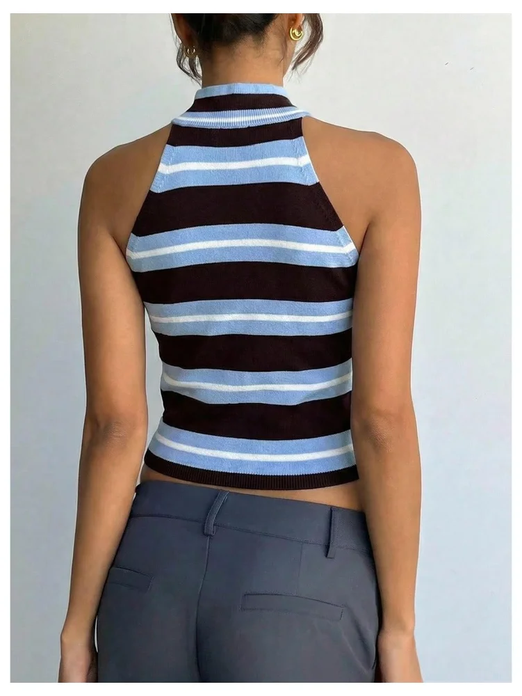MAKEMECHIC Striped Knit Sweater Vest, view 2