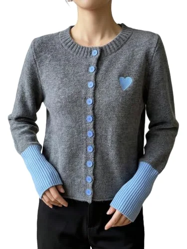 MAKEMECHIC Color Block Cable Knit Cozy Cardigan