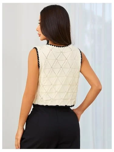 MAKEMECHIC Tie Front Old Money Sweater Vest, view 2