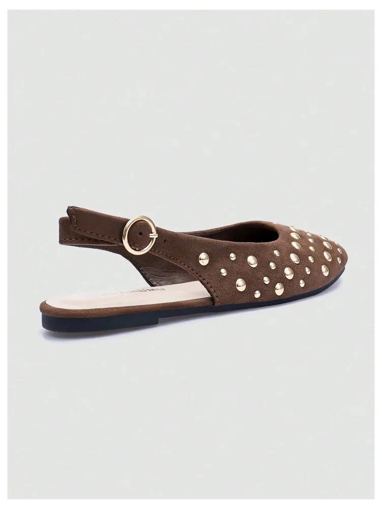 MAKEMECHIC Studded Pointed Toe Flats, view 3