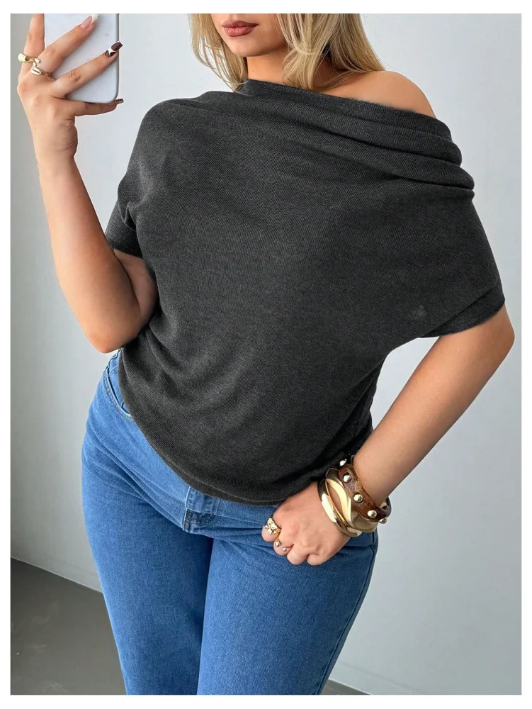 MAKEMECHIC Off The Shoulder Dolman Sleeve Top, view 2