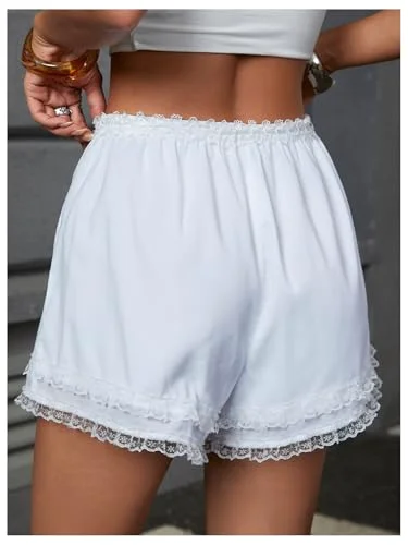 MAKEMECHIC Lace Ruffle Elastic Shorts, view 2