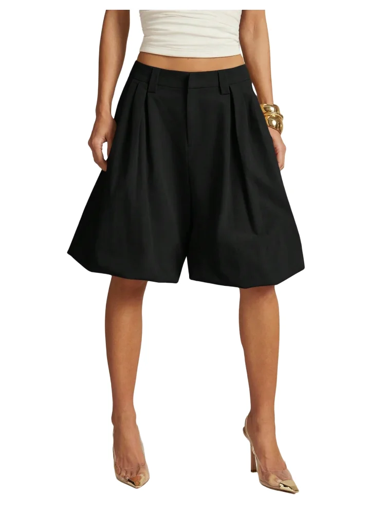 MAKEMECHIC Wide Leg Bermuda Low Rise Shorts