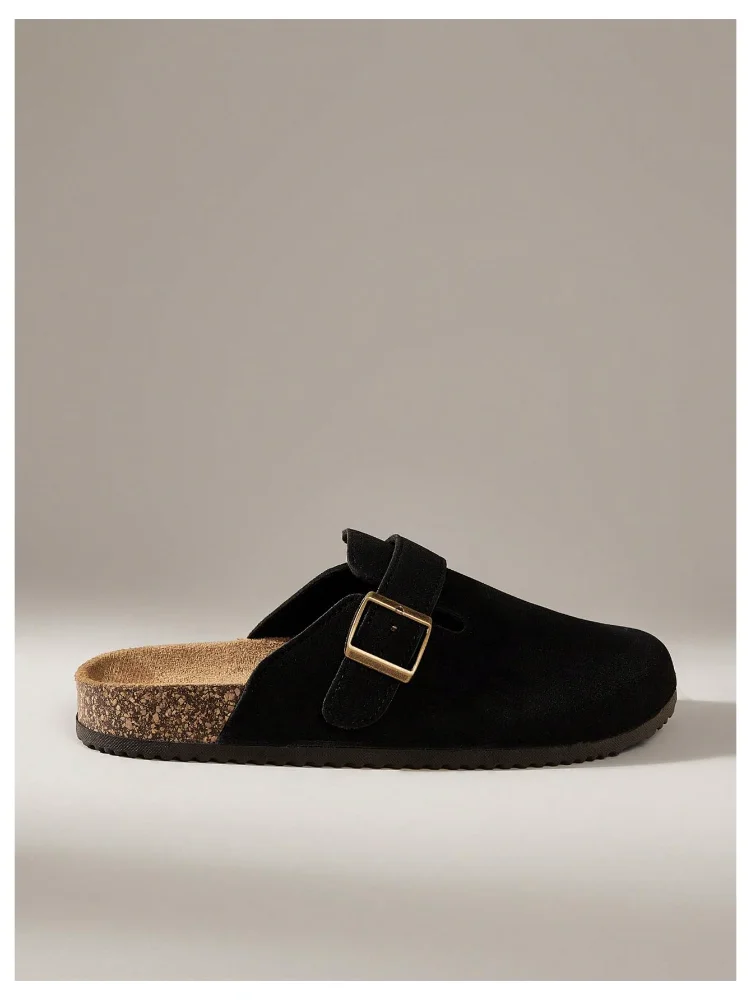 MAKEMECHIC Women' Suede Clogs Flats, view 2
