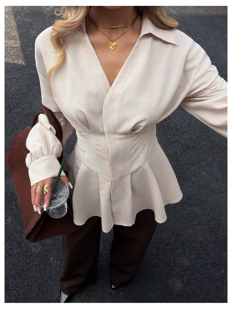 MAKEMECHIC Peplum Blouse, view 3