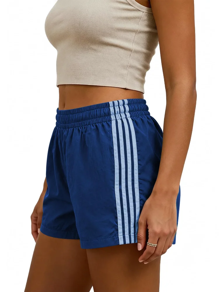 MAKEMECHIC Striped Track Low Rise Shorts, view 2